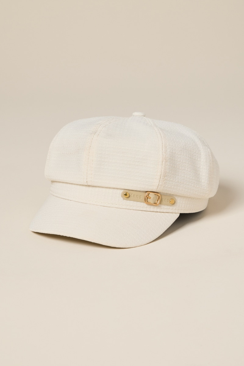 Lolla Tweed Buckle Detail Cabbie Hat