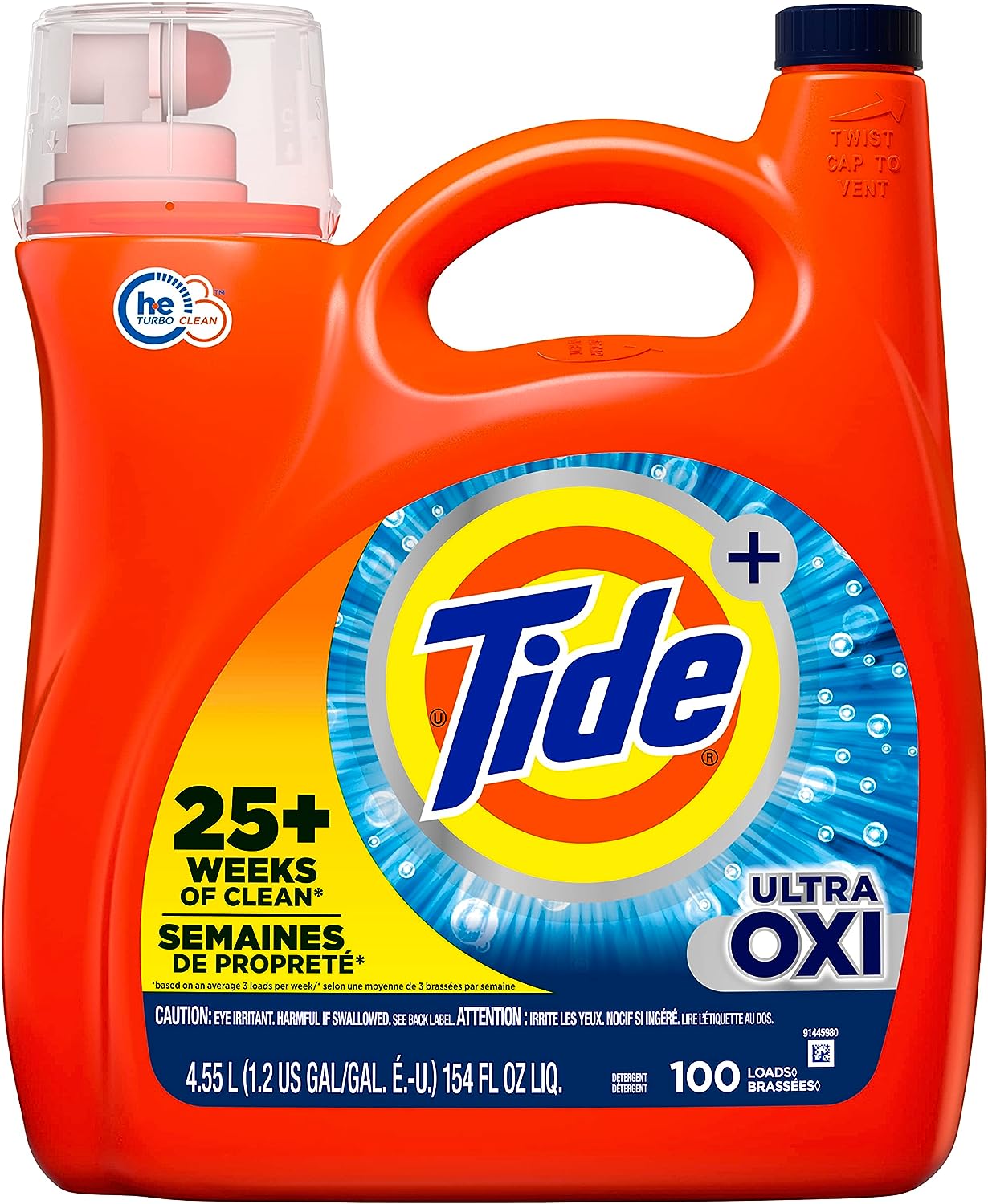 Tide Ultra Oxi Liquid Laundry Detergent 94 loads 146 fl oz HE Compatible