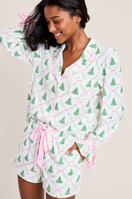 Christmas Trees and Bows Pajama Shorts