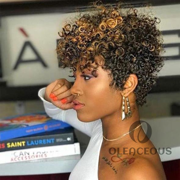 -Gorgeous Short Kinky Curly Hair Wig for Black Women