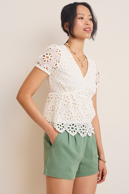 Elena Floral Eyelet Top