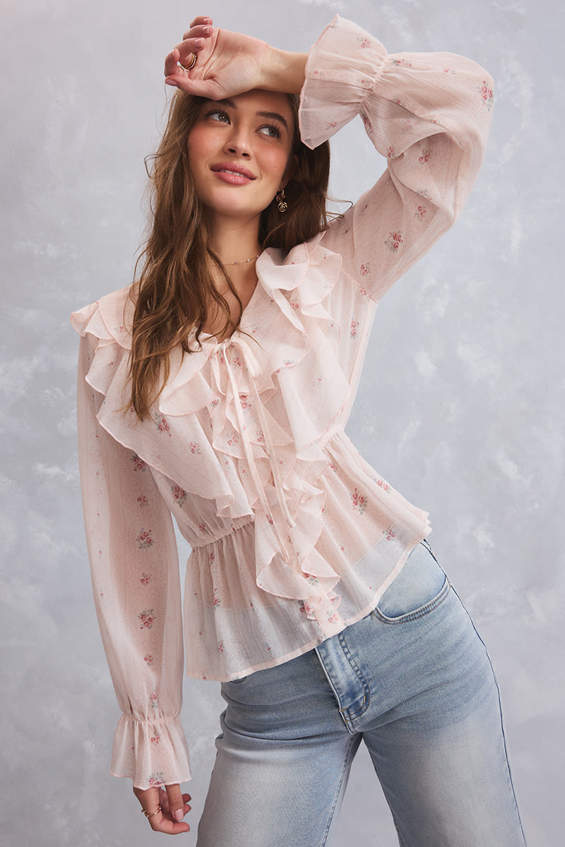 Greta Ruffled Floral Blouse