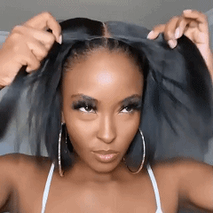 Black Brazilian Straight Short Bob Lace Front Wig