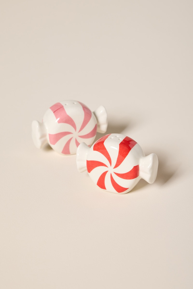 Peppermint Candy Salt And Pepper Shaker Set