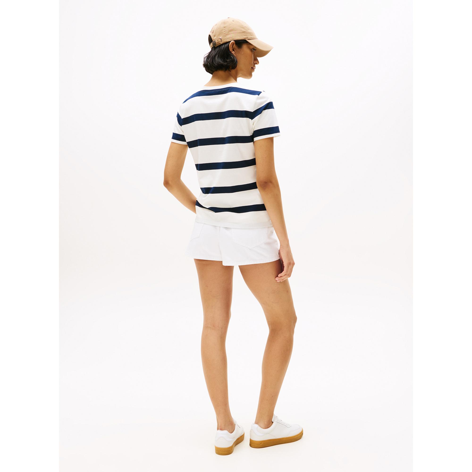 TOMMY HILFIGER Gestreiftes Regular Fit T-Shirt mit Rundhalsausschnitt