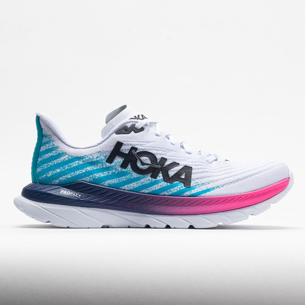 HOKA Mach 5 Women's White/Scuba Blue