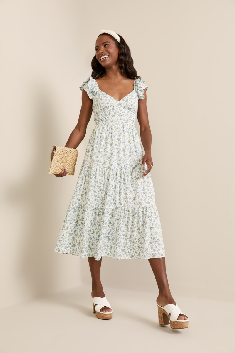 Penny Floral Bow Back Midi Dress