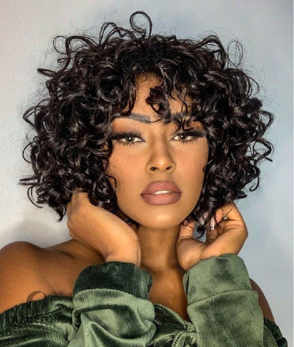 New Fashion Summer Natural Pixie Cut Curly Bob Wig