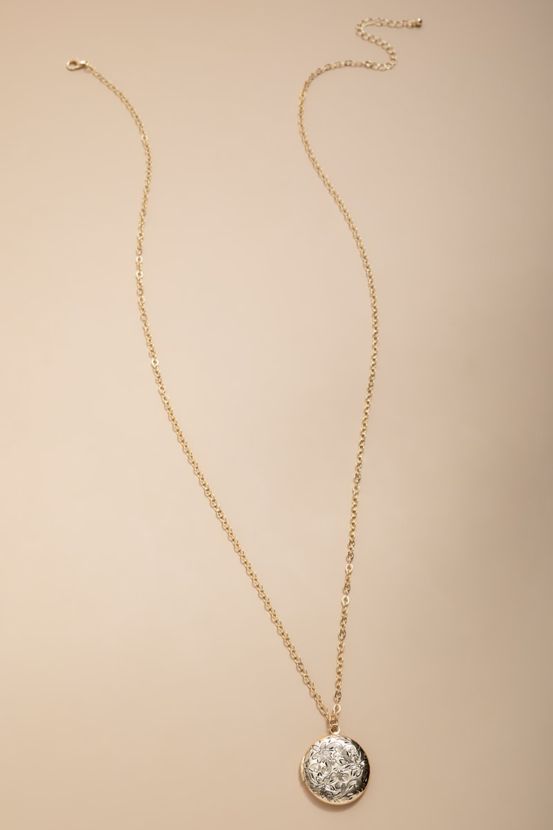 Jodie Gold Locket Pendant Necklace