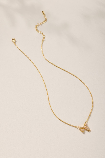 Michelle Crystal Bow Pendant Necklace