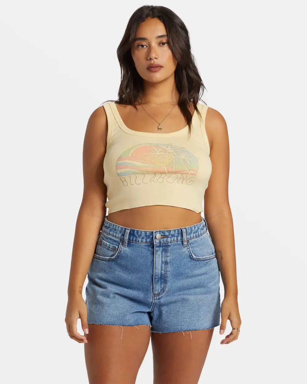 Final inventoryEscape To Nature Cropped Tank Top - Retro Yellow