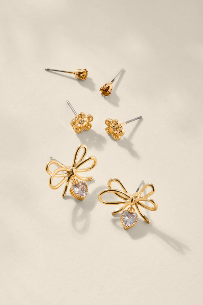 Ida Wire Bow Earring Set