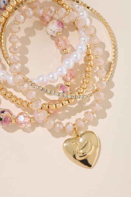 Hailey Swan Charm Bracelet Set