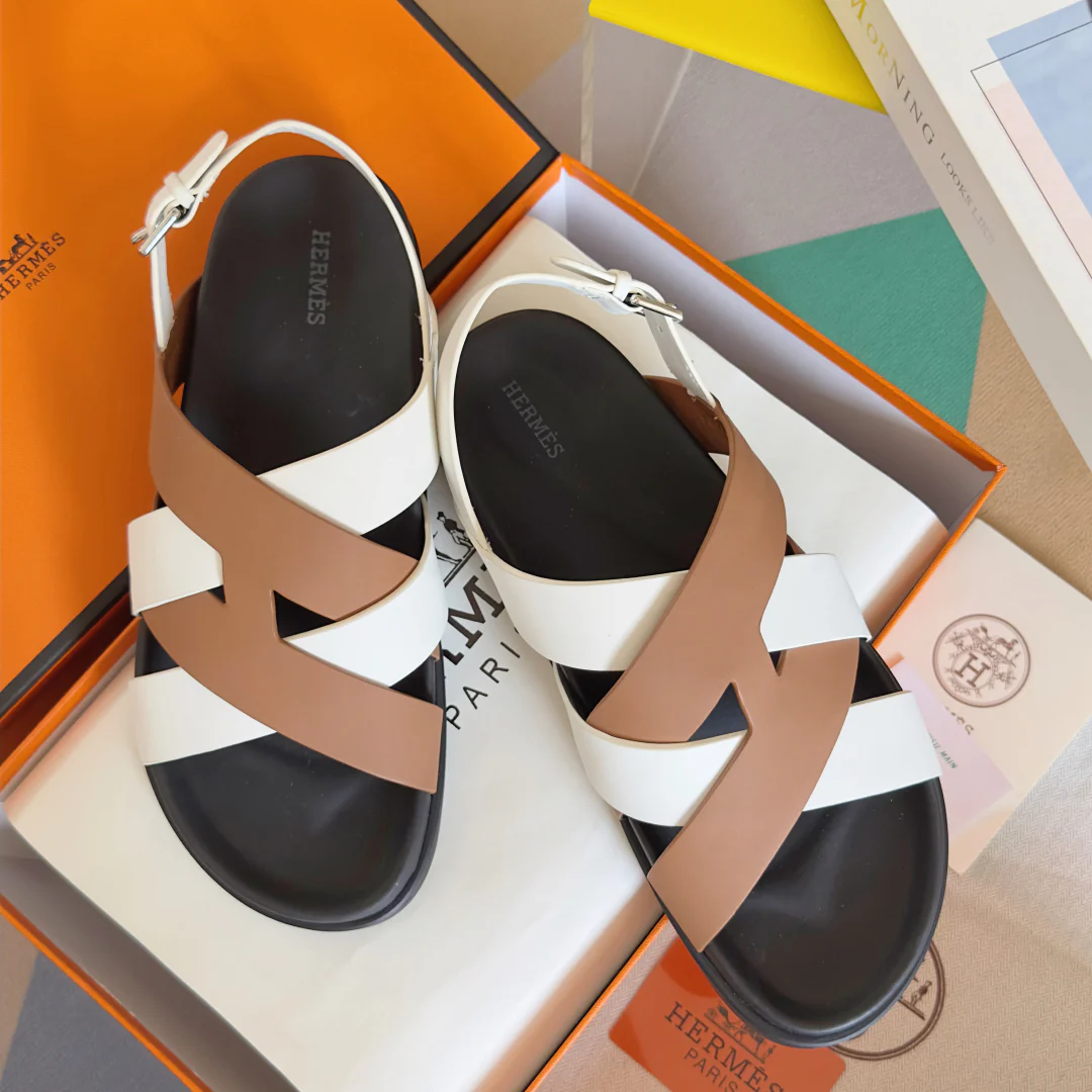 250501 New top-of-the-line simple cross-woven strap slippers