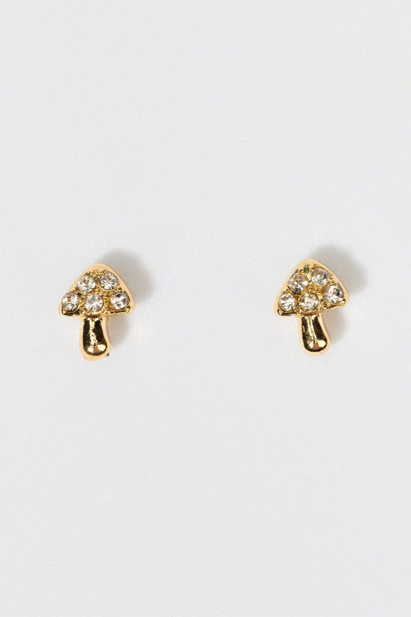 Hello Franki Pave Mushroom Stud Earrings for girls