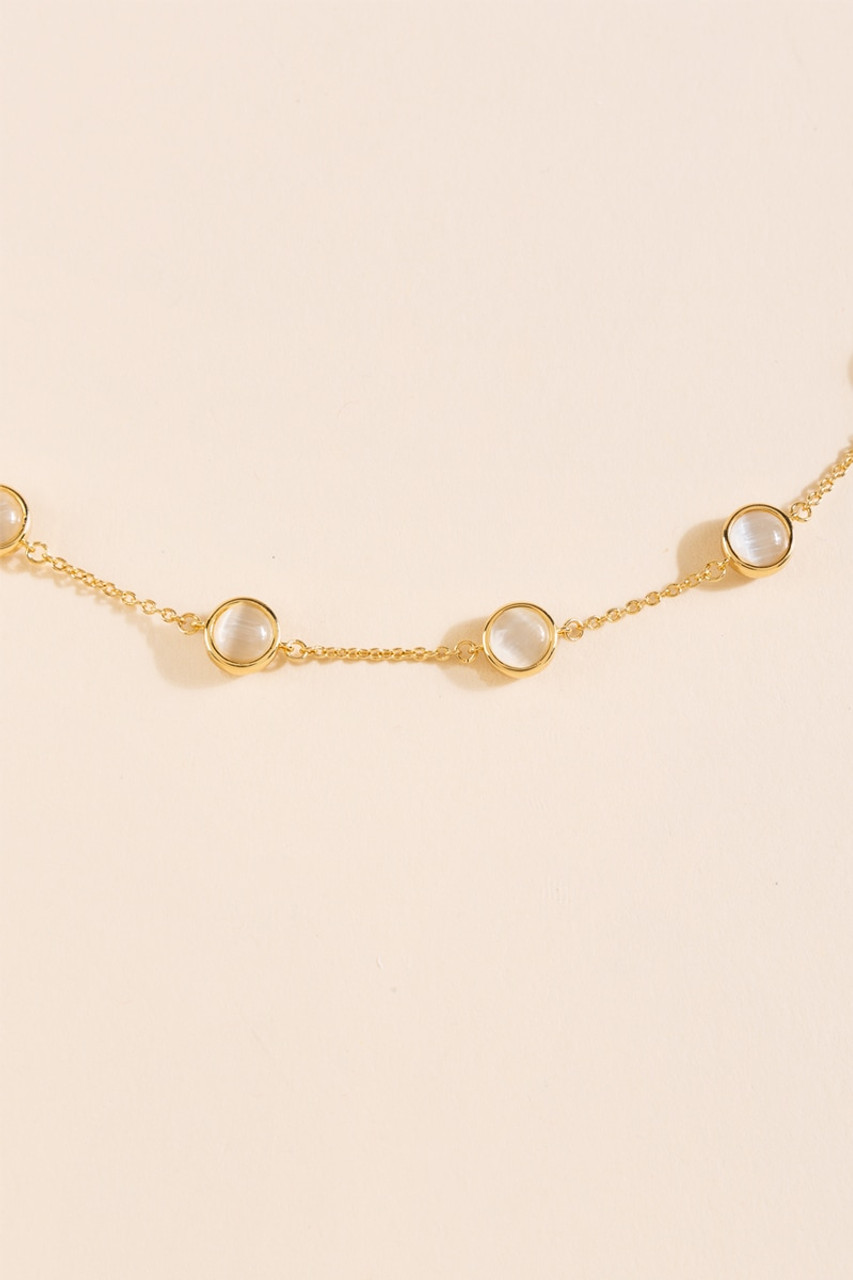 Megan Cat Eye Station Necklace
