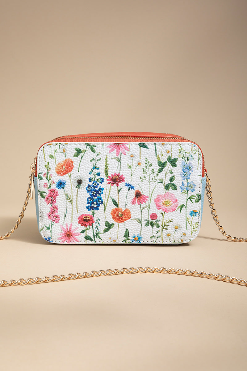 Roslyn Floral Faux Leather Crossbody Bag