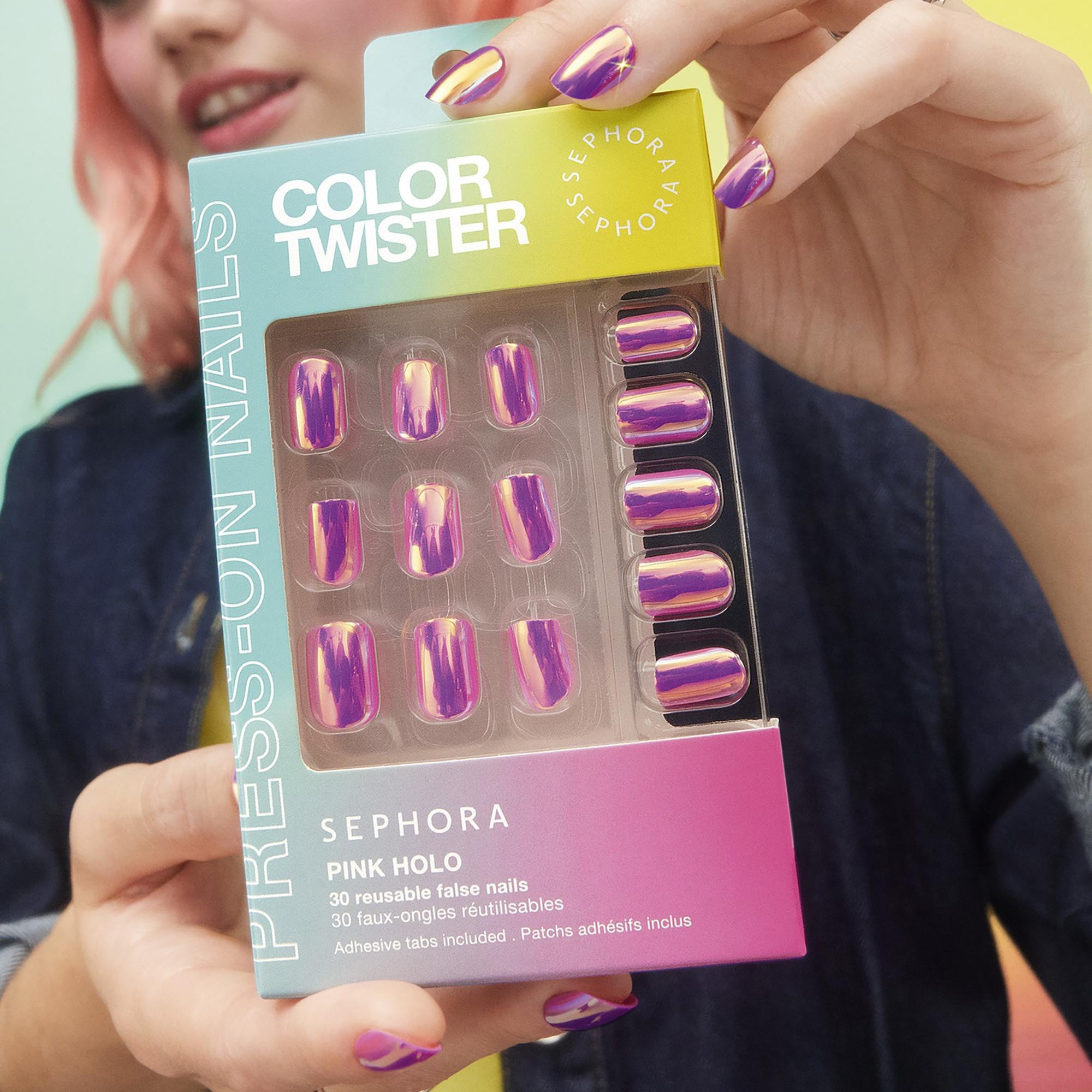 SEPHORA Color Twister - Set mit wiederverwendbaren künstlichen Nägeln und Klebestreifen