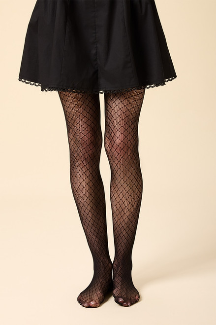 Casey Diamond Lace Knit Tights