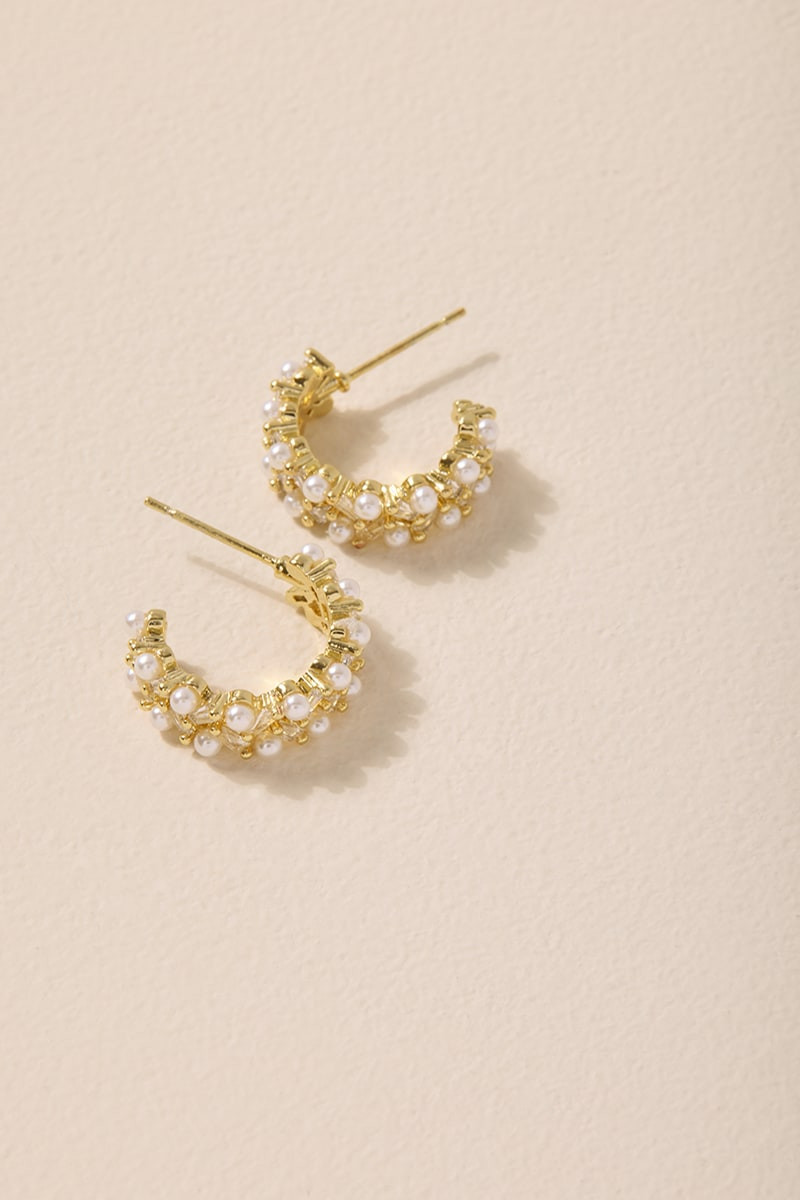 Lacey Bagguette Pearl Braid Earrings