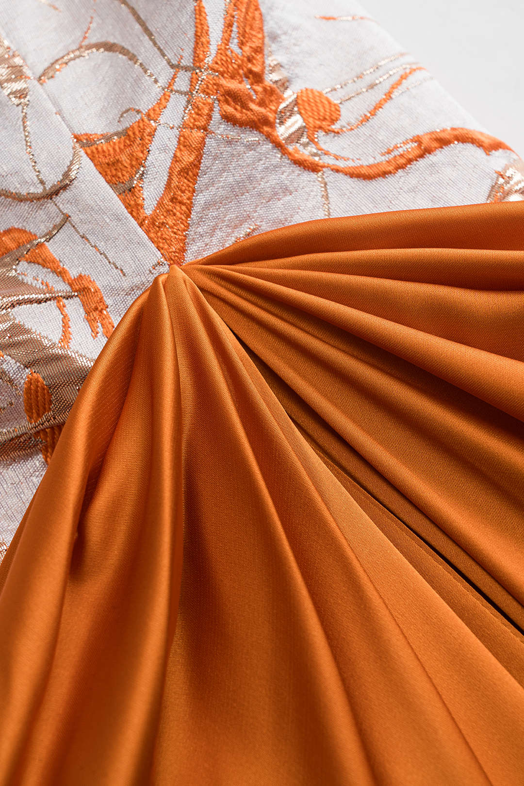 Satin Jacquard Patchwork Ruched Strapless Sleeveless Maxi Dress