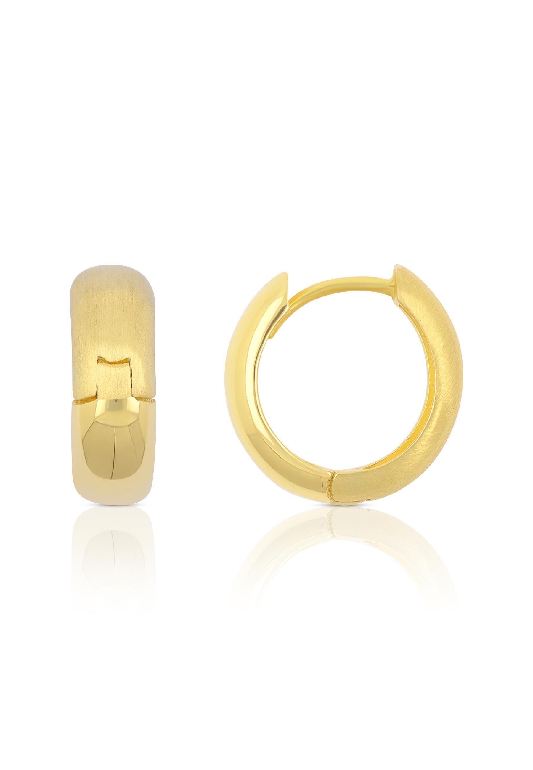 MUAU Schmuck Creolen Gelbgold 750 U-Profil Scharnier 15x5mm