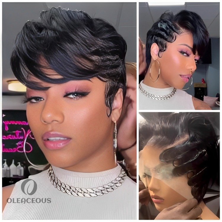 🔥Glueless Natural Short Hair Pixie Cut Wig