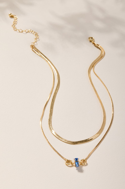 Brandy Layered Snake Chain Pendant Necklace