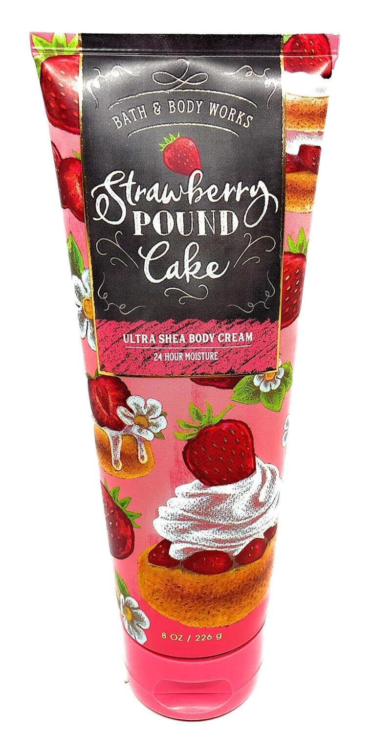 Bath & Body Works Strawberry Pound Cake Body Cream 8 Ounce Full Size