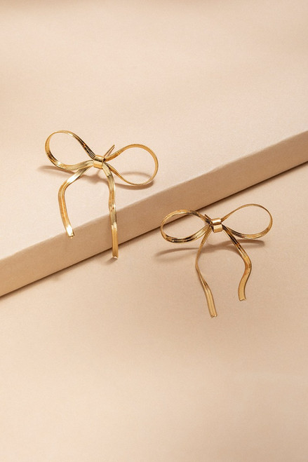 Sam Stainless Steel Snake Chain Bow Earrings