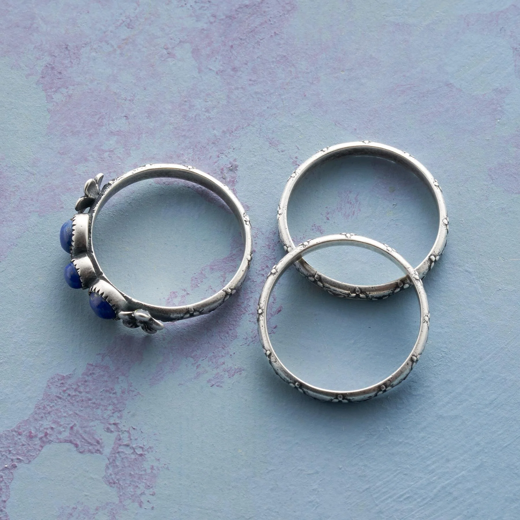 Budding Lapis Ring Trio
