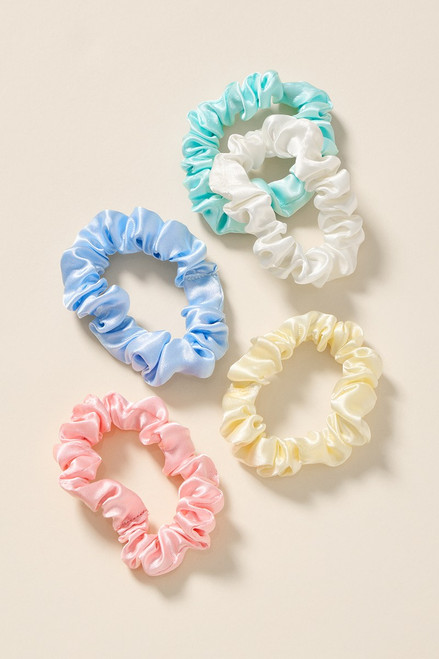 Anna Pastel Satin Scrunchie Set