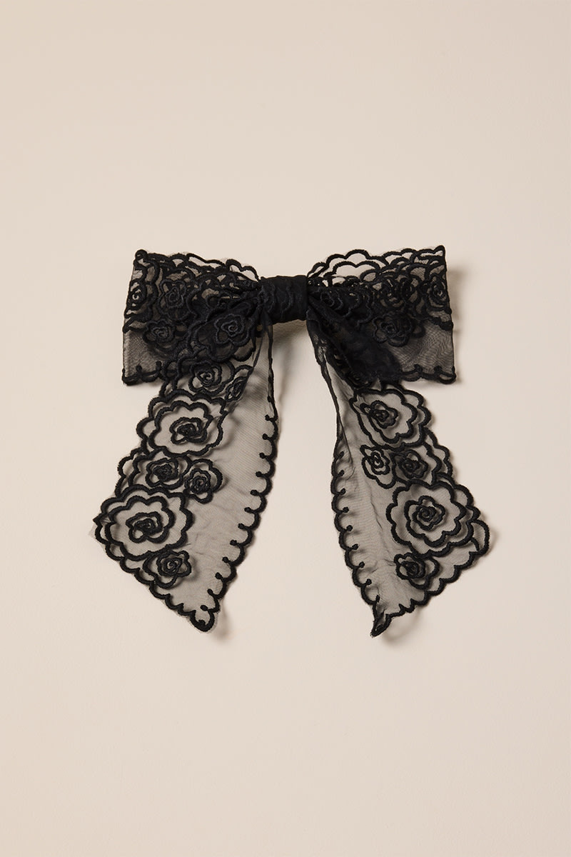 Gwen Rose Print Bow Hair Barrette