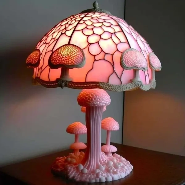 70% OFF - Stained Glass Plant Series Table Lamp-Pink