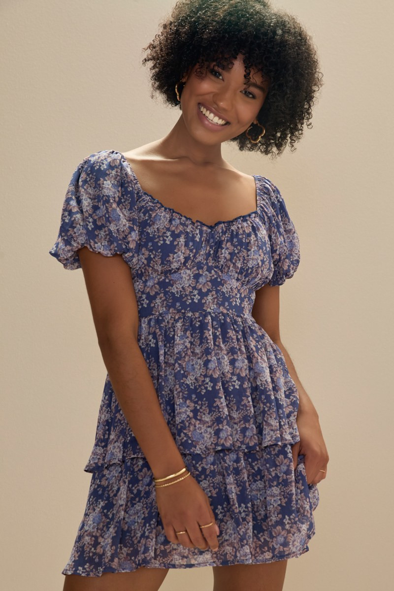 Audra Tiered Floral Mini Dress