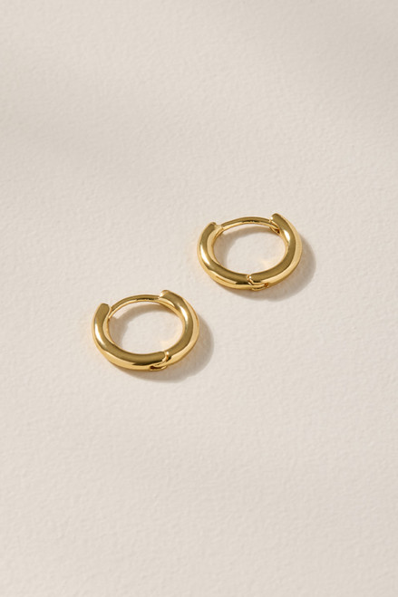 Huggie Hoop Charm Earring Base Gold