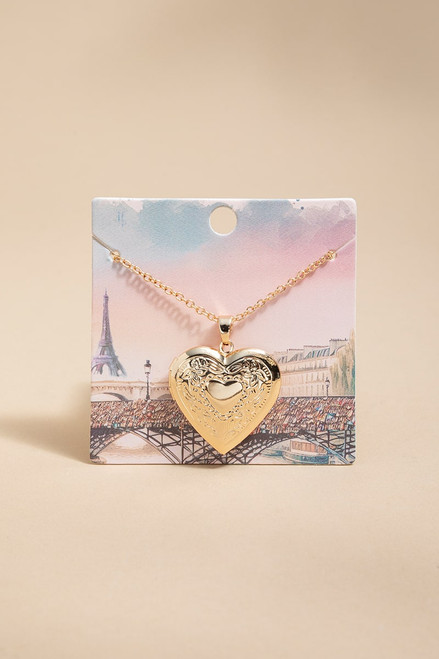Kristina Heart Locket Pendant Necklace