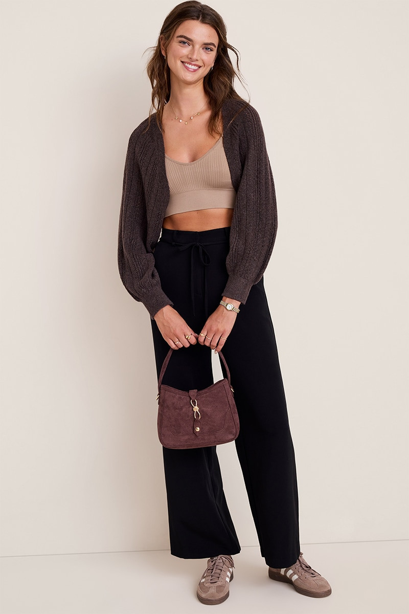 April Pointelle Shrug Cardigan