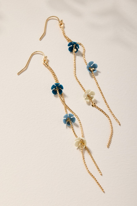Celeste Flower Chain Drop Earrings