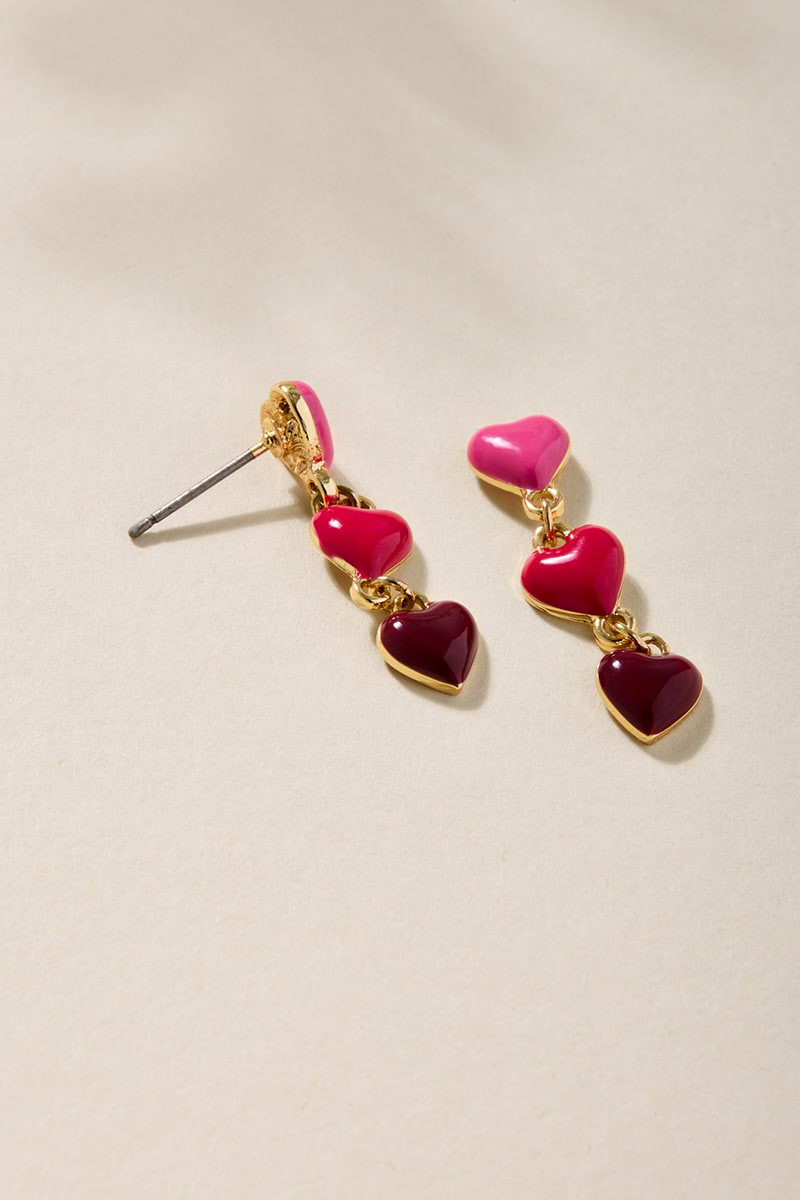 Brooke Linear Heart Drop Earrings