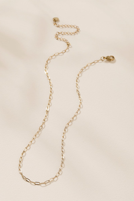 Ally Stainless Steel Mini Paperclip Necklace Gold