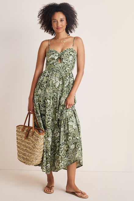 Gia Knot Front Floral Midi Dress
