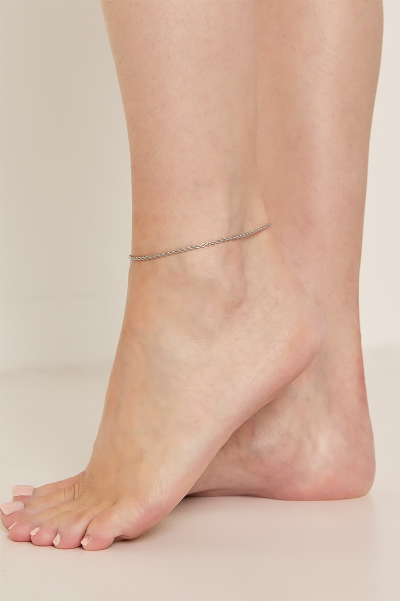 Simone Stainless Steel Twisted Chain Anklet