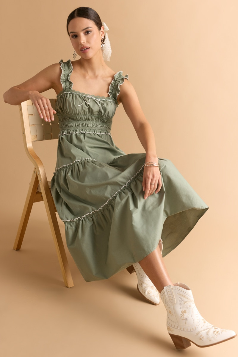 Raquel Smock Waist Tiered Maxi Dress