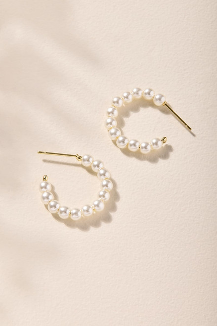 June Pearl Hoop Earrings
