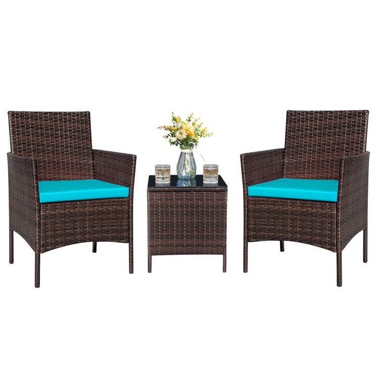 3 Piece Rattan Seating Group with Cushions