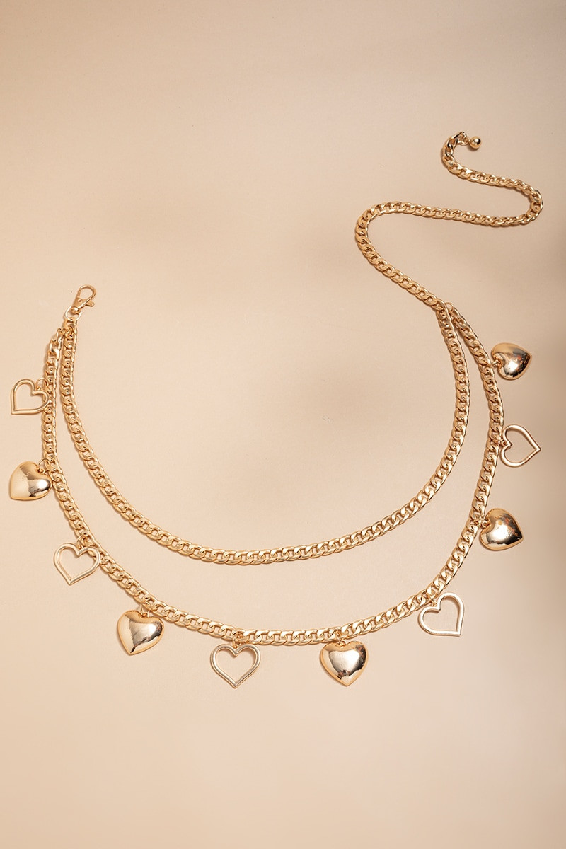 Sandra Heart Charm Chain Belt