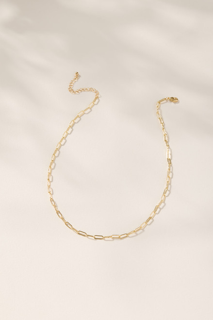 Paperclip Chain Charm Necklace Base?Gold