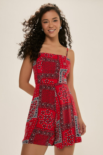 Amanda Bandana Print Romper