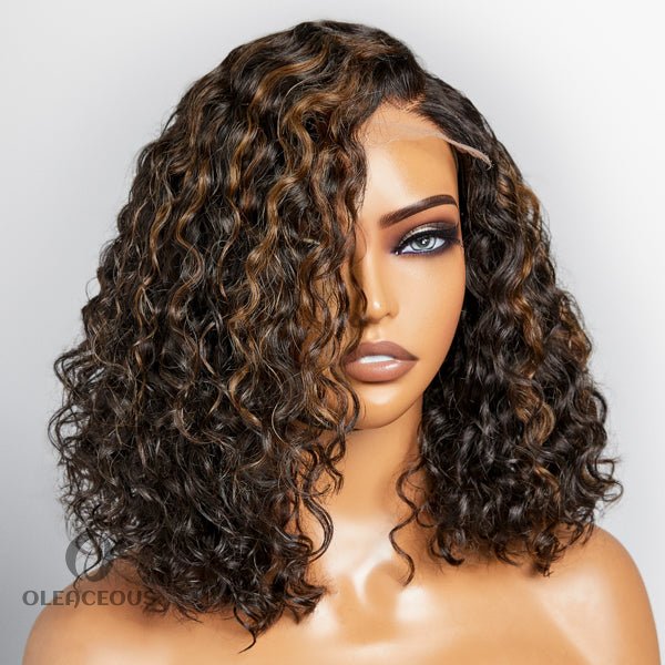 HOT SALE-Trendy Short Cut Curly Minimalist HD Lace Glueless Side Part Wig